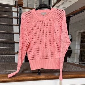 J. Crew Coral Knit Crew Neck Sweater
